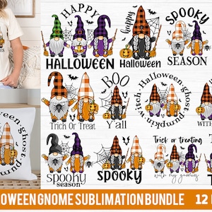 Halloween Gnome Sublimation Bundle, Digital files, Halloween Gnome, Happy Halloween shirt, Halloween mug, Halloween cup, Funny Halloween