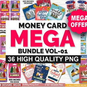 Geldkarte Mega Bundle, Weihnachten Geldkarte,Halloween Geldkarte,Vatertag Geldkarte,Patriotische Geldkarte,Digitale Dateien,PNG Sublimation