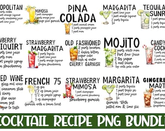 Cocktail-Rezept PNG-Bundle