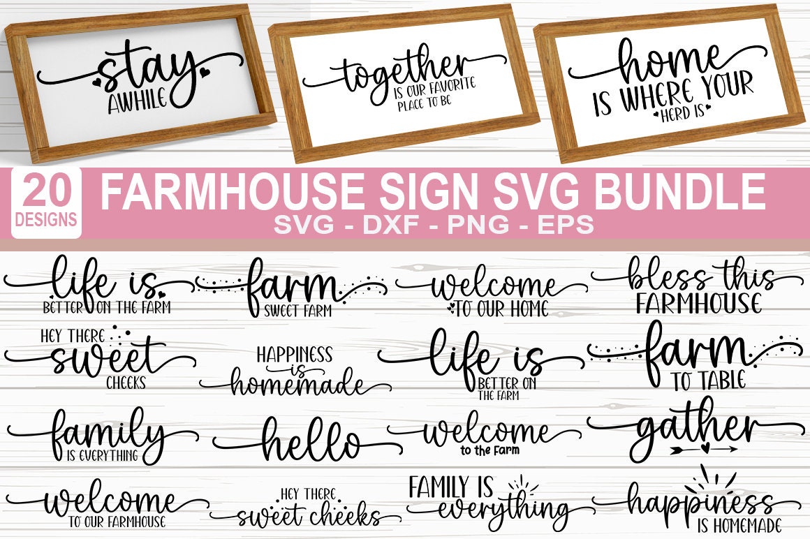 Farmhouse Sign Svg Bundle, Welcome home sign, Family is everything svg sign, Farmers market svg, Farmhouse cut files, welcome to our story