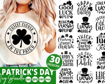 St. Patrick's Day Svg Bundle, Patrick's Day svg, Patrick's Day t shirt, Funny Patrick's day, Shamrock svg, Clover t shier svg, Cut files