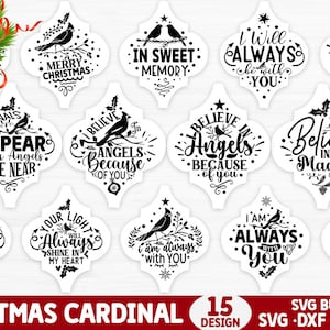 Christmas Cardinal SVG Bundle, Ornament svg, Arabeske Weihnachten Schnittdateien, Christmas Cardinal Bundle