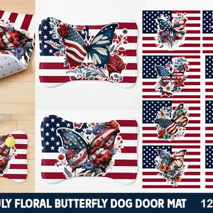 4th of july door mat, Floral Butterfly door mat, Dog Door Mat, 4th of July dore mat sublimation, Happy 4th of July,Independents day door mat