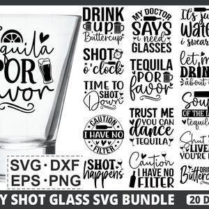 Funny Shot Glass SVG Bundle, Shot Glass warp, Shot Glass design, Shot Glass quotes,glass warp svg, Cut files, Shot Glass cricut