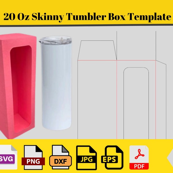 20 Oz Skinny Tumbler Box Template, Tumbler Box template, 20 oz tumbler box template, 20 oz skinny box, Tumbler box cricut