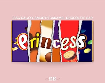 Princess Smooth Caramel 135g Galaxy Novelty Chocolate Bar | For Her, Birthday, Special Occasion | Chocolate Lover Small Gift | Gift For Kids