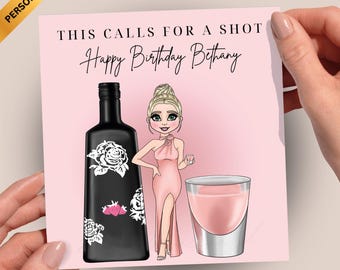 Personalised Tequila Rose Birthday Card | Custom Friend, Sister, Gal Pal Gift