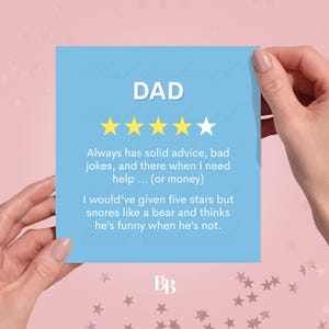 Carte papa drôle (14,5 x 15 cm) Carte de vœux | Anniversaire ou fête des pères | 4 étoiles Style | Coquine impertinente | Juste parce que | Meilleur papa