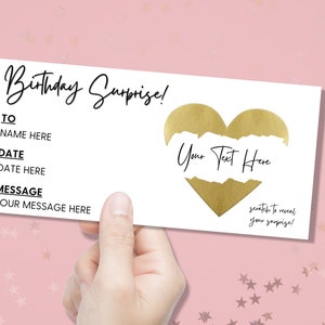 Personalisierte Happy Birthday Rubbelkarte - Verfügbar für jedes Geschenk oder Event - Überraschungskarte - Freund Freundin Frau Ehemann Geschenk