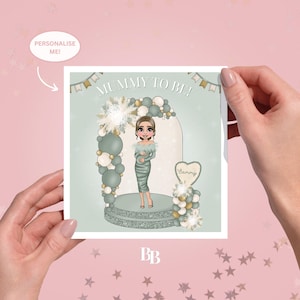 Personalised Mummy To Be Baby Shower Congratulations (14.5 x 15 cm) Greeting Card | Sister Friend For Her | Special Bump Love | Customisable
