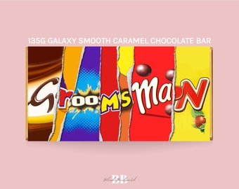 Groomsman Smooth Caramel 135g Galaxy Novelty Chocolate Bar | Wedding Party Gifts | Chocolate Lover Small Cute Gift | For Him Thank You