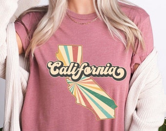 Retro California Sunset Tee: Trendy West Coast Cali Girl Shirt