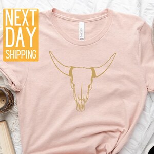 Boho Cow Skull Shirt, Howdy Shirt, Wild West Shirt, Western Graphic Tee, Cowgirl Shirt, Bull Skull Shirt, Southwest Shirt, Western Clothing