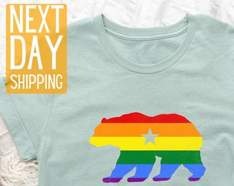 California Bear Shirt, LGBTQ Rainbow Sweatshirt, Sweater Gay Rights Shirt, Human Rights Shirt, Pride Sweatshirt, Equal Rights Shirt,Cali Tee