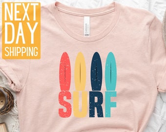 Retro Surfboard T-Shirt: Beach Summer Surfing Tee