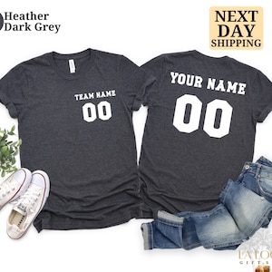 Custom Sports Shirt, Name and Number, Customized Football Shirt, Personalized Soccer Shirt, Customized Jersey, Game Day Shirt, Oversized Tee