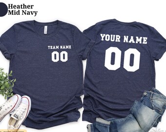 Customized Team Shirt, Sports Team Shirt, Name and Number, Customized Football Shirt, Personalized Soccer Shirt, Custom Family Matching Tee