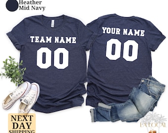 Custom Sports Team Shirt: Personalized Name & Number Jersey