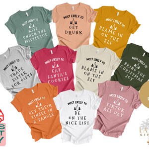Funny Family Matching Christmas Shirt: Most Likely To...