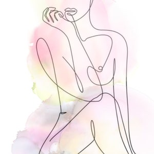 Wall Art Prints, Home Decor, Line Art Prints, Watercolor