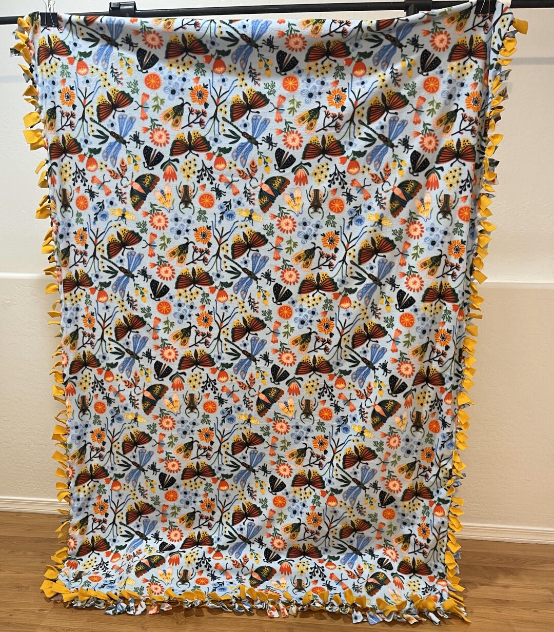 Bug Floral Double-sided Ex-long Fleece Blanket #26 (50.5 W X 72in L) - Etsy
