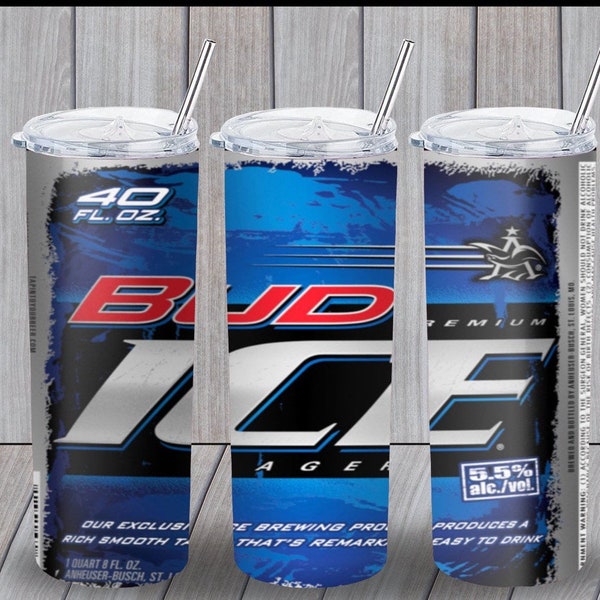 PNG Bud Ice tumbler wrap. Digital download