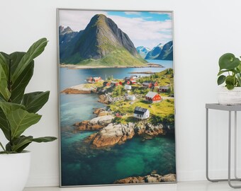 Lofoten Islands Poster Wall Art, Art Print, digital download, printable, different ratios, eco-friendly, print at home, Norway