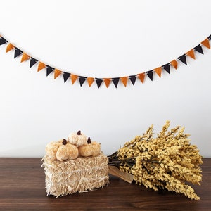 Mini Triangle Flag Banner - Orange and Black - Fall Flag Banner - Custom Colors Available