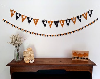 Wool Felt Halloween Banner: Custom Colors Available