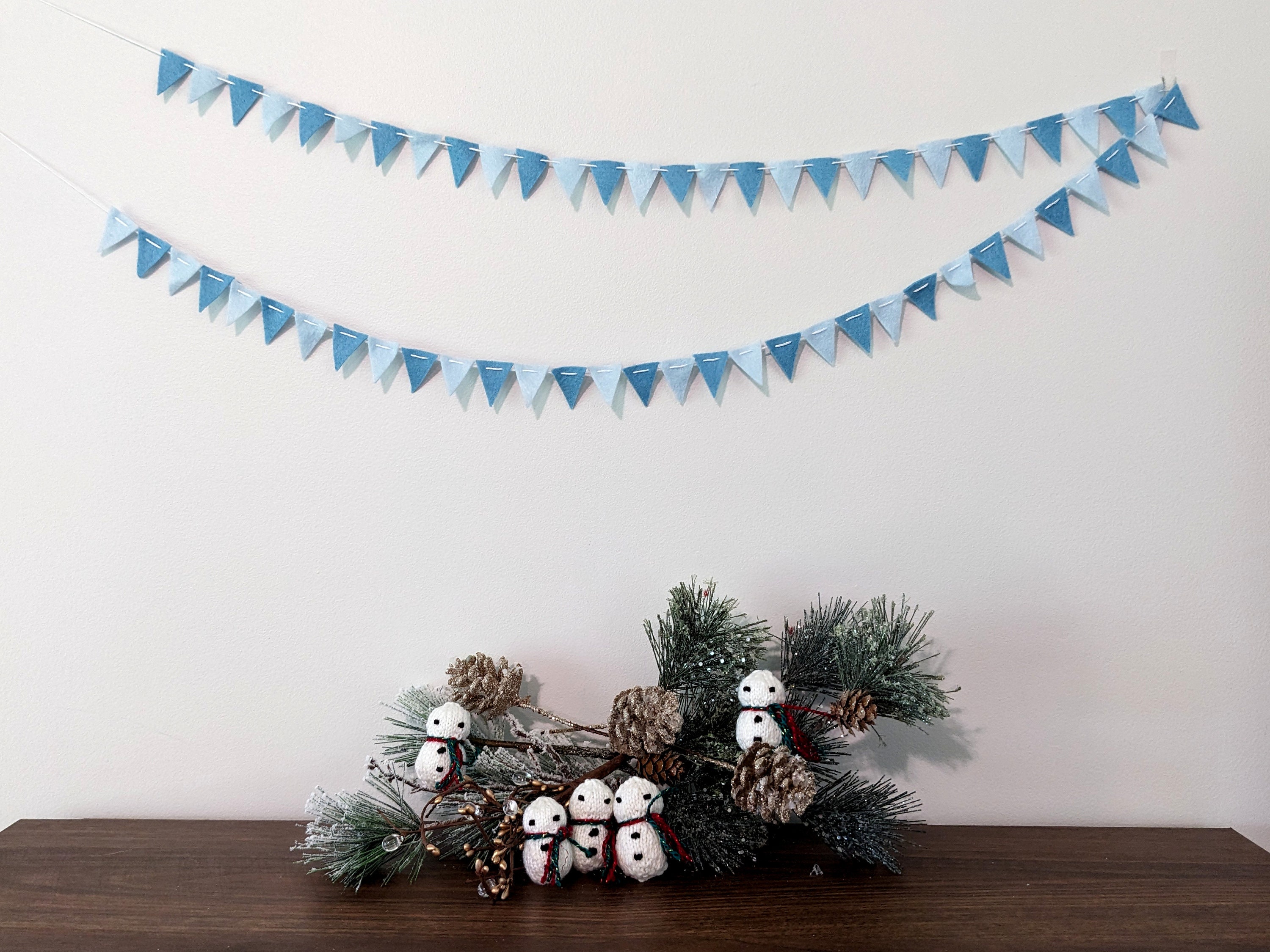 Mini Triangle Flag Banner - Saltwater and Icicle - Winter Flag Banner ...