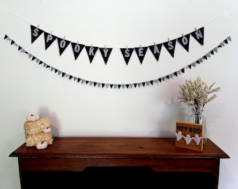 Spooky Season Felt Flag Banner: Halloween Decor, Custom Colors