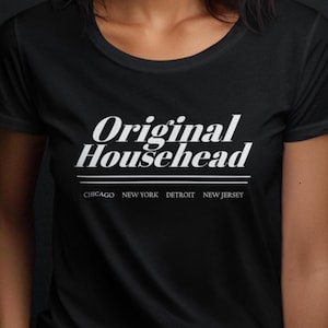 Camiseta unisex con gráficos de lujo originales de Househead, música house, techno, EDM, Chicago House, Nueva York, Nueva Jersey, Detroit, rave, regalo para DJ.