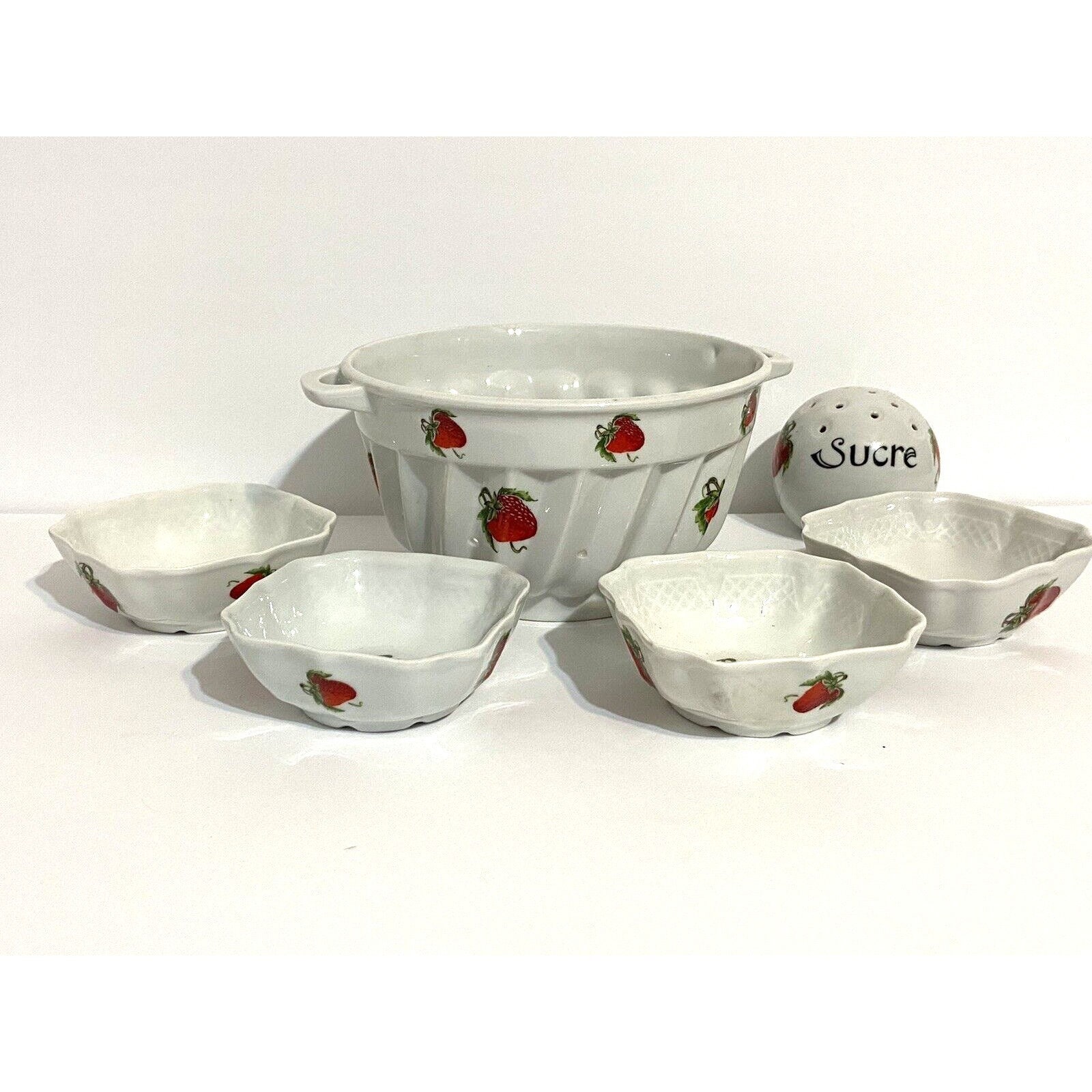 Vintage Strawberry Kitchen Set French Porcelain Strawberry Etsy