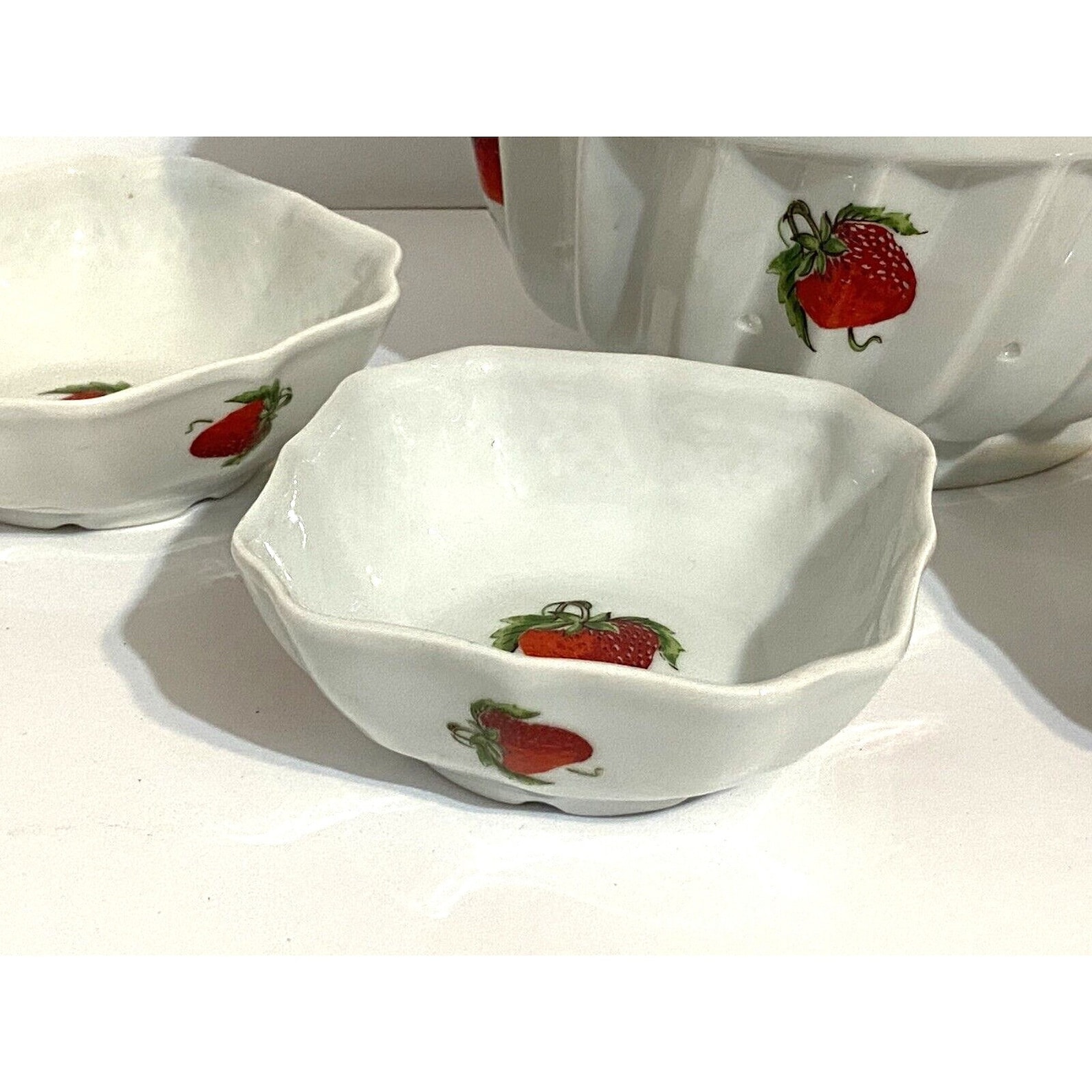 Vintage Strawberry Kitchen Set French Porcelain Strawberry Etsy