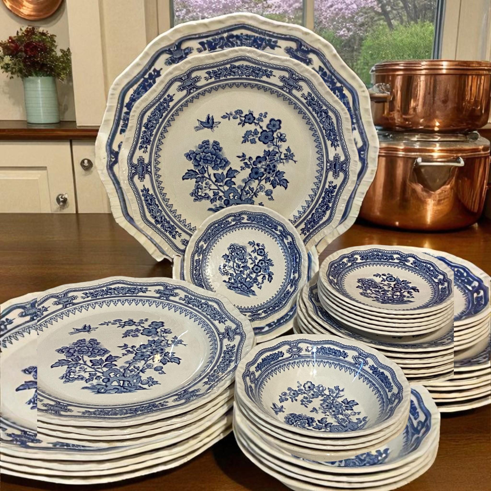 英国Mason's Manchu アイアンストーン皿 直径25cm 5枚セット 英国Mason's Manchu アイアンストーン皿 直径25cm 5枚セット