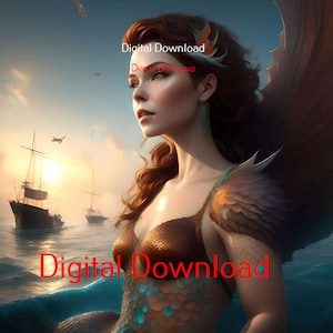 Oil Painting style Drawings - Mermaids, Mermen, MerChild - High Quality Digital Download