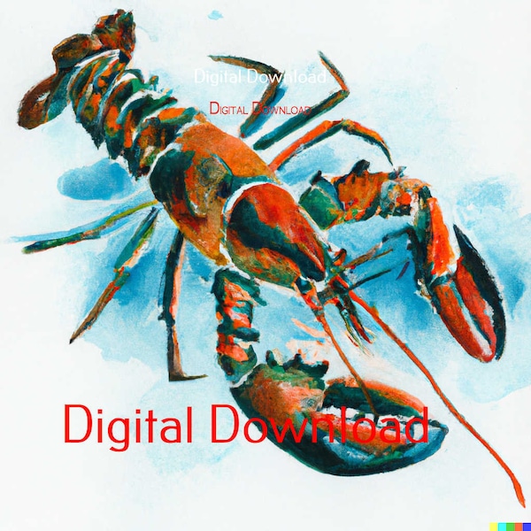 Lobster Drawings Digital Download printable art, printable decoupage scrapbooking with plain paper and inkjet printer, and scrapbooking