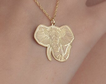 Collana con ciondolo a forma di elefante, in argento Sterling