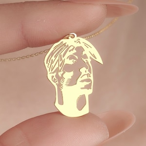 Tupac Necklace, Tiny Tupac Charm, Unique Tupac Jewelry, Silver Necklace, Rapper Necklace, King Of Rap Necklace, Gift For Rapper