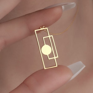 Geometric Necklace, Aesthetic Necklace, Silver Necklace, Unique Women Jewelry, Minimalist Necklace, Dainty Necklace, Jewelry For Women