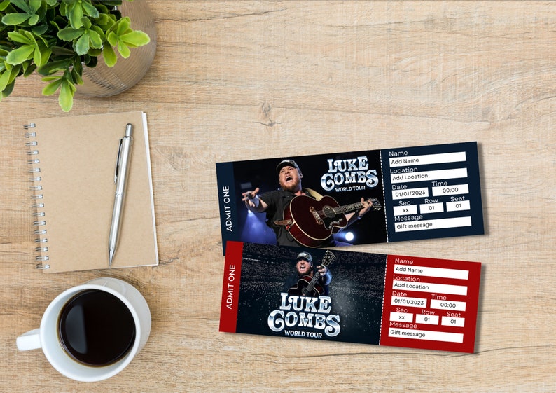 Printable Luke Combs Concert Ticket Template Editable Luke - Etsy Canada