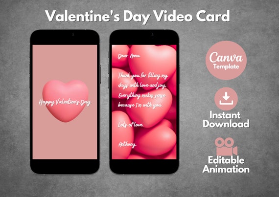 Editable Valentine's Day Hearts Animated Video Card - Etsy Editable Valentine's Day Hearts Animated Video Card - Etsy