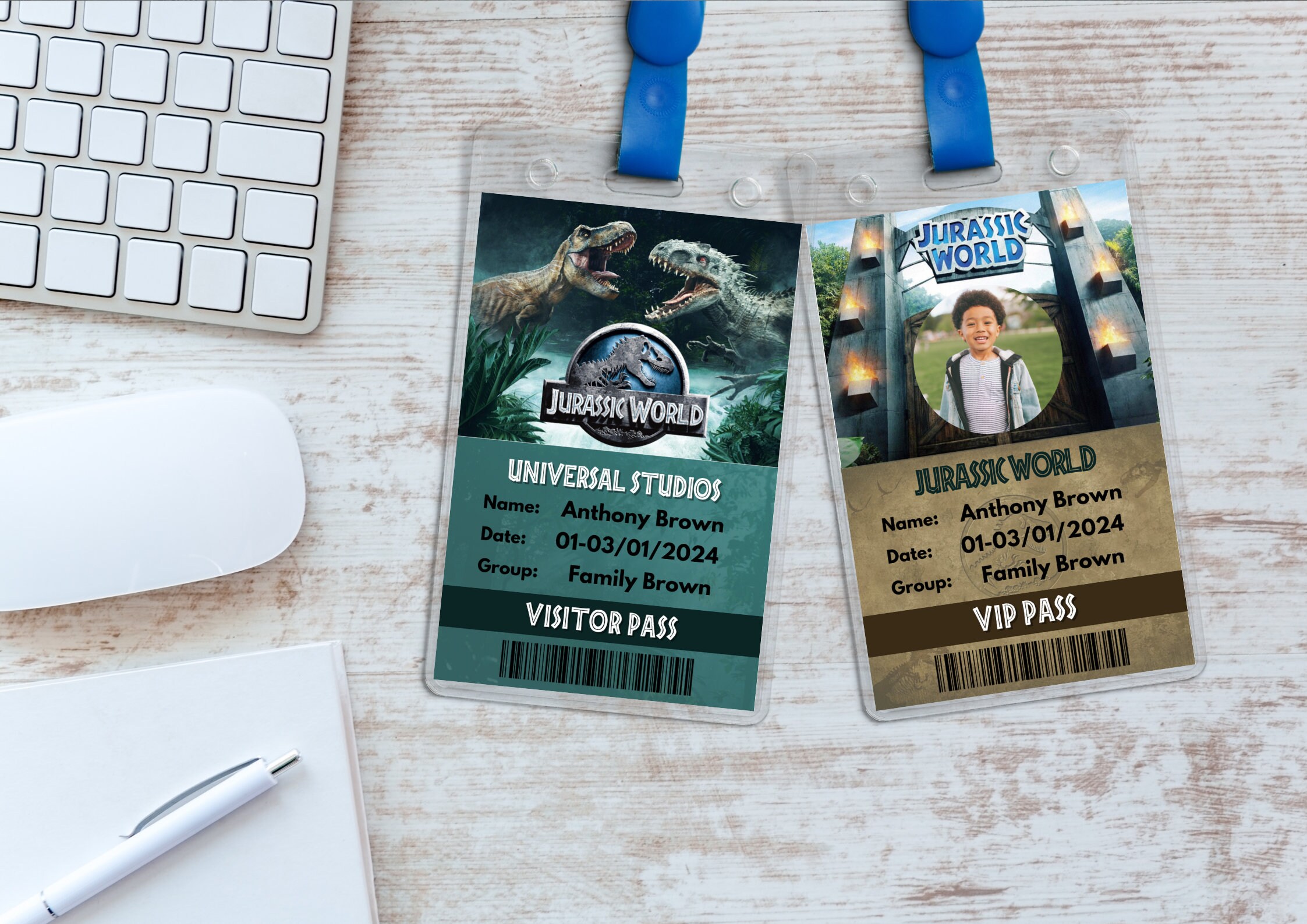 Editable Jurassic World ID Badges Template Printable Jurassic - Etsy