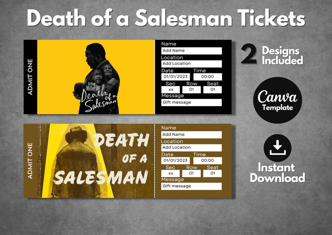 Editable Death of a Salesman Surprise Gift Ticket Template Etsy Editable Death of a Salesman Surprise Gift Ticket Template Etsy