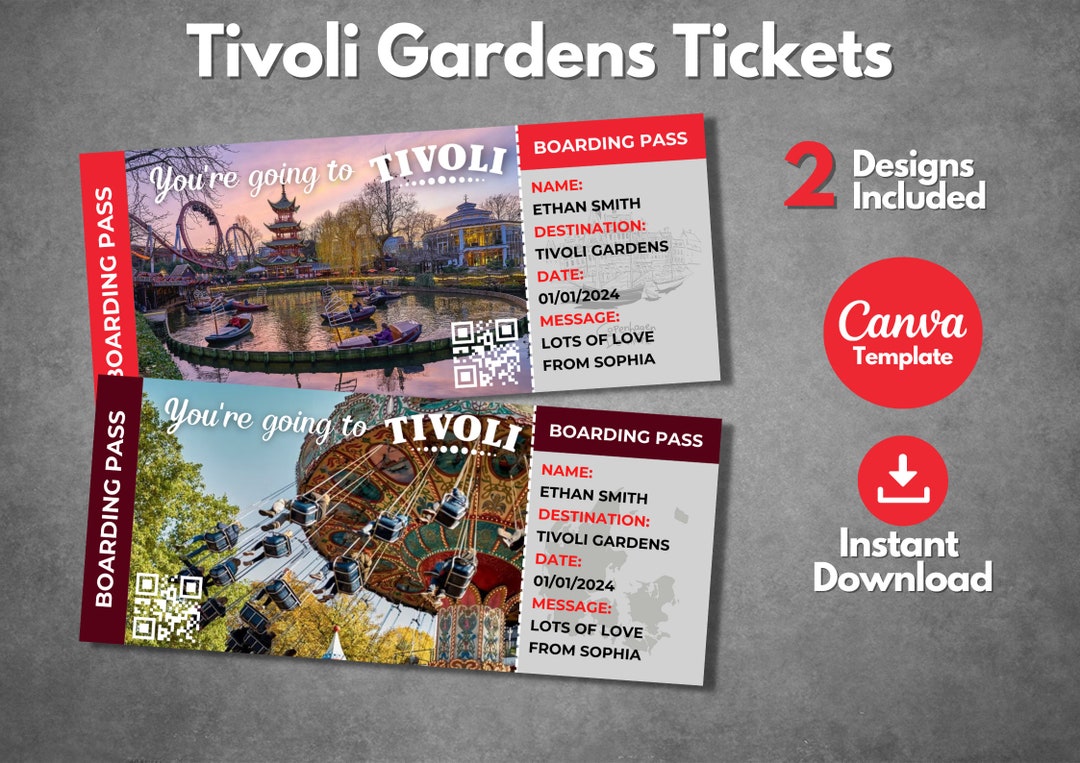 Editable Tivoli Gardens Tickets Template Printable Tivoli - Etsy