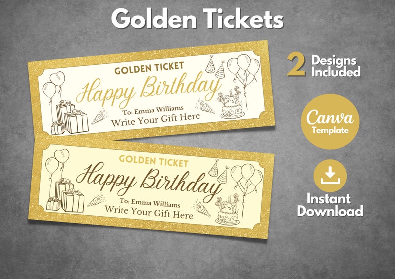 Editable Golden Ticket Template Printable Golden Surprise - Etsy