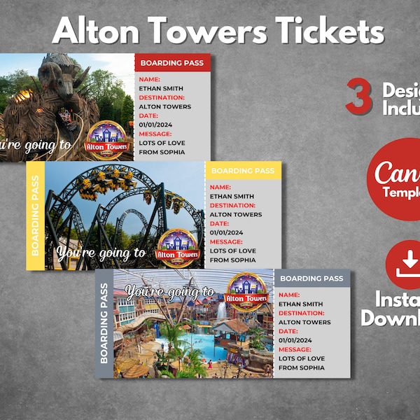 Alton Towers Tickets Etsy