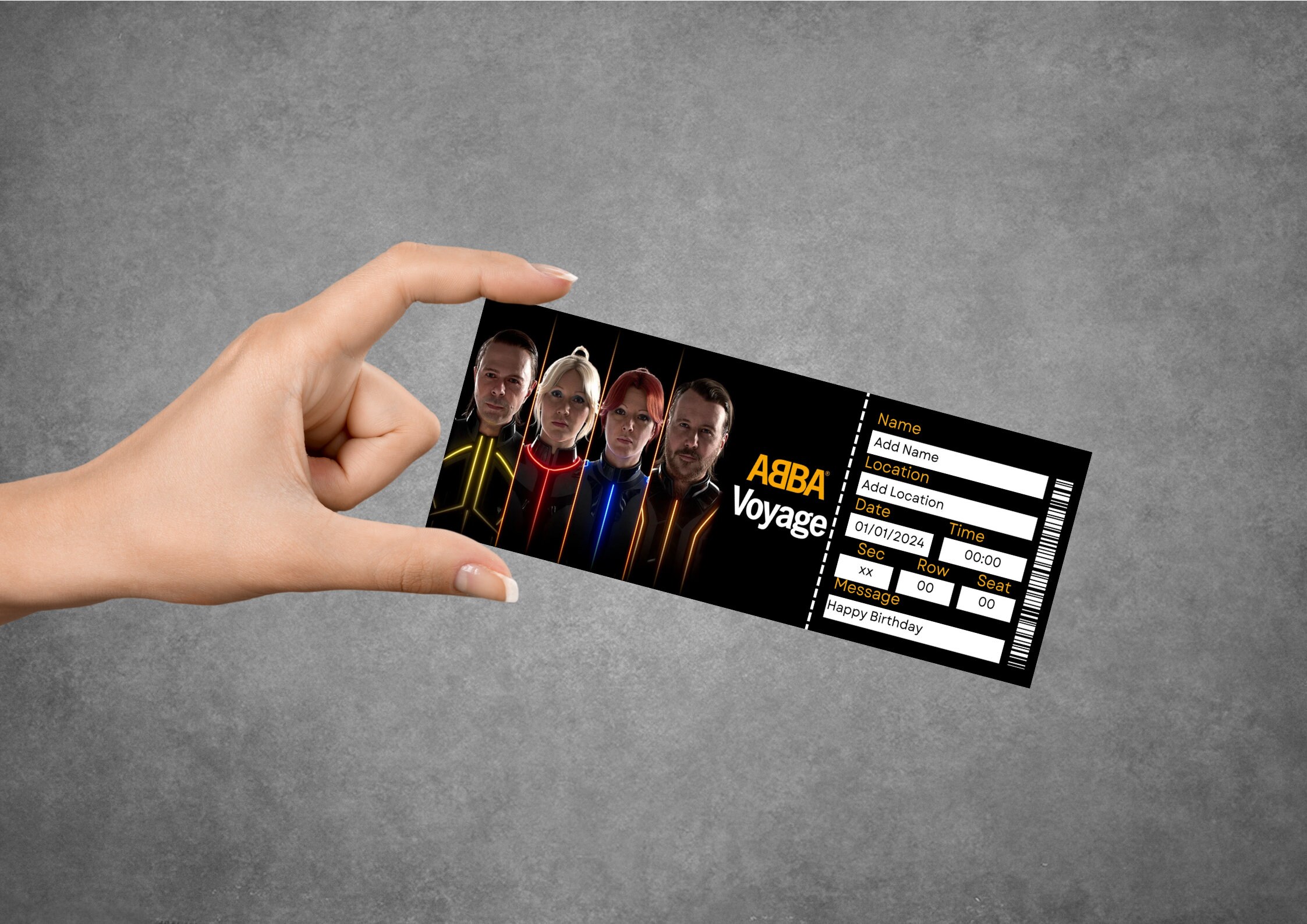 Editable ABBA Voyage Ticket Template Custom ABBA Voyage Etsy UK