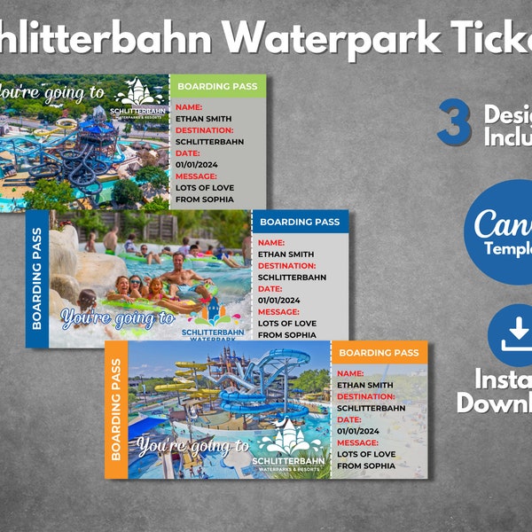 Ticket Invitation Waterpark - Etsy