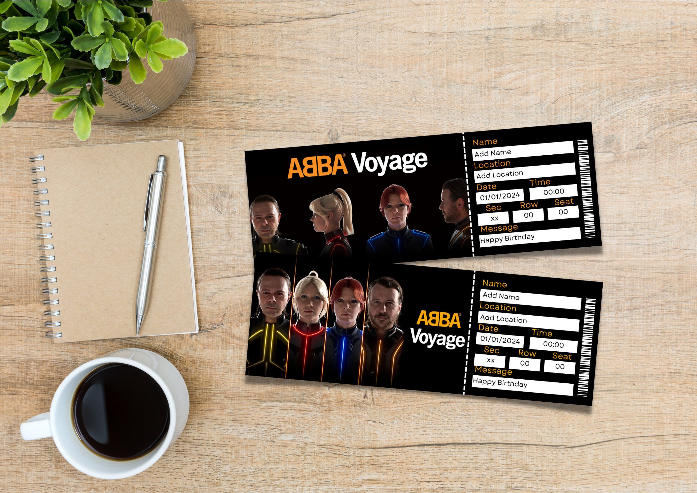 Editable ABBA Voyage Ticket Template Custom ABBA Voyage Etsy Canada